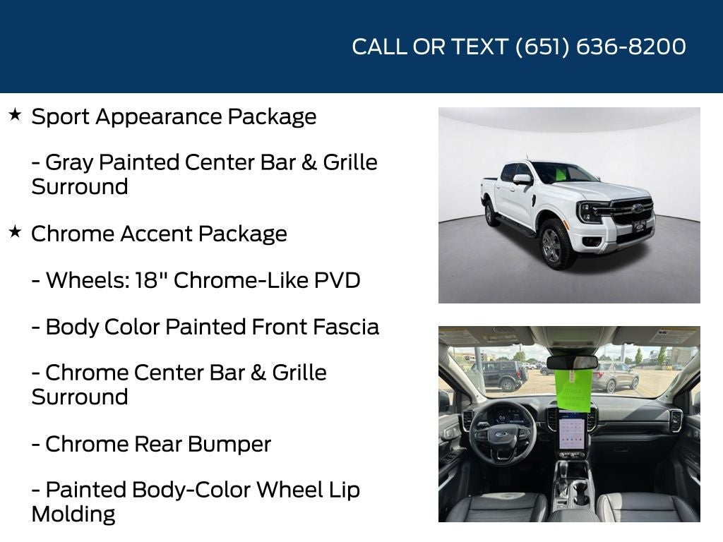 2025 Ford Ranger Lariat Chrome Accent Package