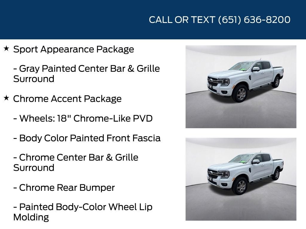 2025 Ford Ranger Lariat Chrome Accent Package