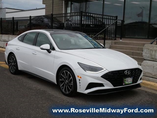 Used 2021 Hyundai Sonata Limited with VIN 5NPEH4J2XMH077201 for sale in Roseville, Minnesota